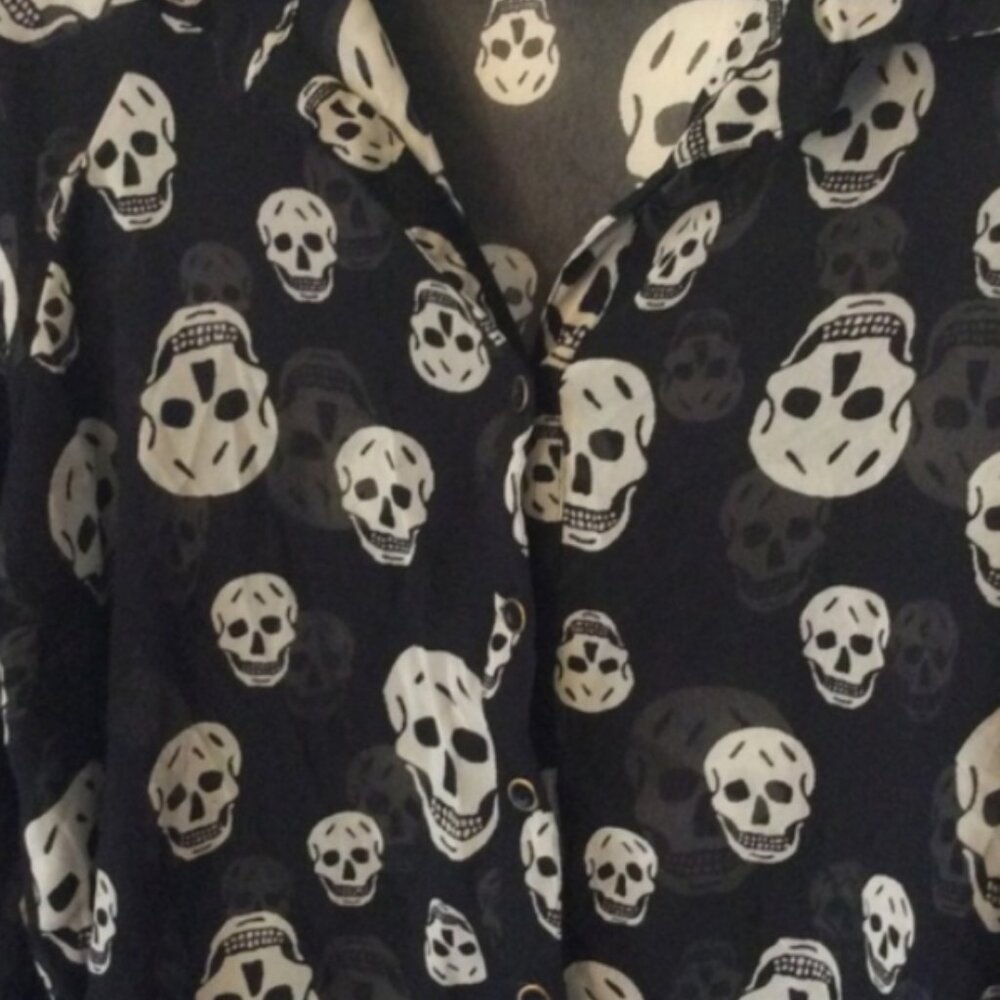 Skull Print Button-Down - Picture 2 of 4